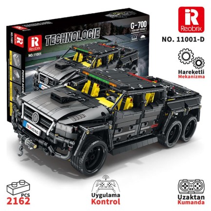 Reobrix - Reobrix Technic 11001-D Mercedes Benz G700 Brabus Araba 6x6 Motor&Kumanda Yaratıcı Yapı Blok Seti Building Block 2162Parça