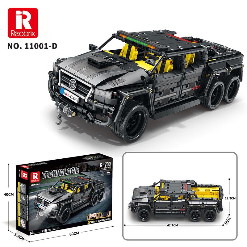 Reobrix Technic 11001-D Mercedes Benz G700 Brabus Araba 6x6 Motor&Kumanda Yaratıcı Yapı Blok Seti Building Block 2162Parça
