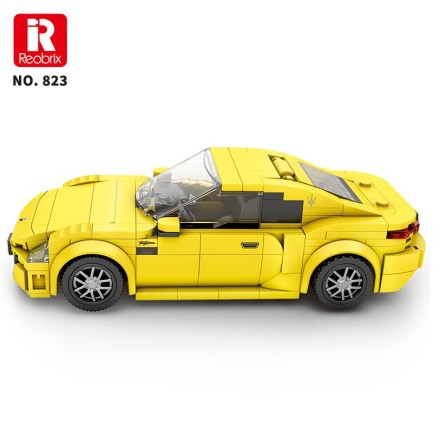 Reobrix Technic 823 1/24 GranTurismo Maserati Sarı Spor Araba Yaratıcı Yapı Blok Seti Building Blocks - 384 Parça - Thumbnail