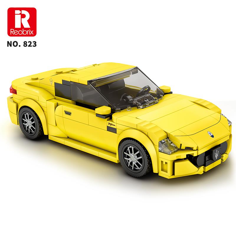 Reobrix Technic 823 1/24 GranTurismo Maserati Sarı Spor Araba Yaratıcı Yapı Blok Seti Building Blocks - 384 Parça