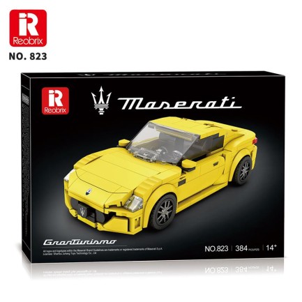 Reobrix Technic 823 1/24 GranTurismo Maserati Sarı Spor Araba Yaratıcı Yapı Blok Seti Building Blocks - 384 Parça - Thumbnail