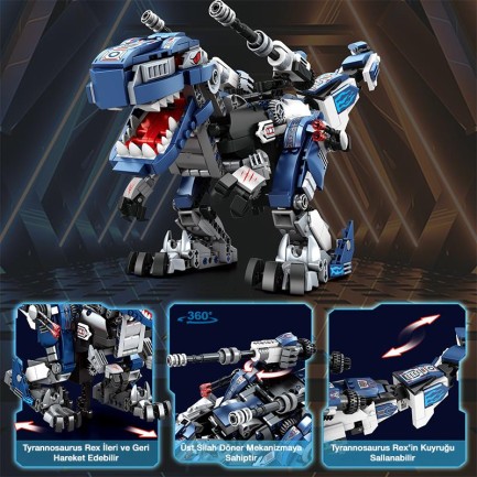 Reobrix Mecha Dino T-REX 33002 Brick Yapım Seti - Thumbnail