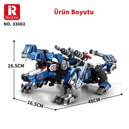 Reobrix Mecha Dino T-REX 33002 Brick Yapım Seti - Thumbnail