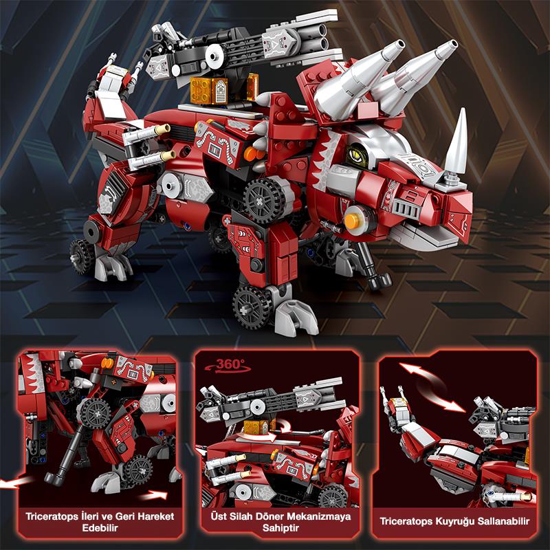 Reobrix Mecha Dino Triceratops 33003 Brick Yapım Seti