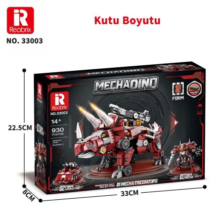 Reobrix Mecha Dino Triceratops 33003 Brick Yapım Seti - Thumbnail