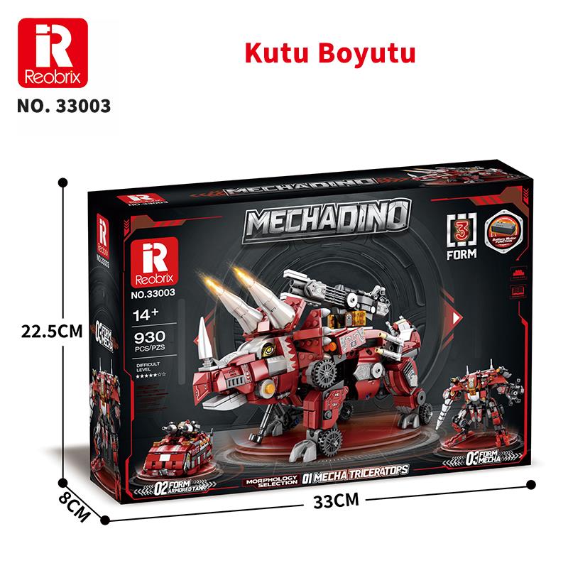 Reobrix Mecha Dino Triceratops 33003 Brick Yapım Seti