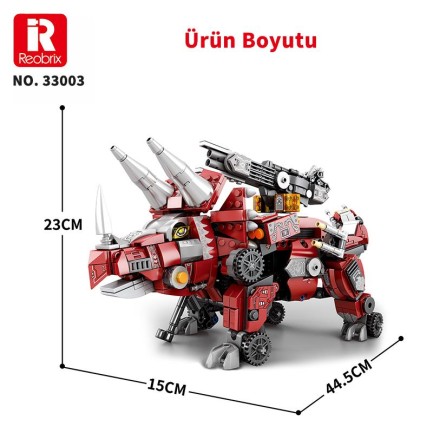 Reobrix Mecha Dino Triceratops 33003 Brick Yapım Seti - Thumbnail