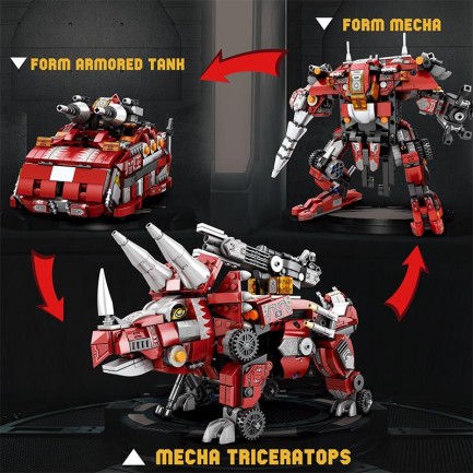 Reobrix Mecha Dino Triceratops 33003 Brick Yapım Seti - Thumbnail