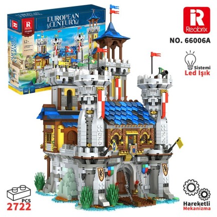 Reobrix - Reobrix 66006 Altın Aslan Kalesi Yaratıcı Yapı Blok Seti Building Blocks (Golden Lion Castle)-2722 Parça