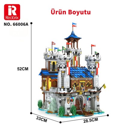 Reobrix 66006 Altın Aslan Kalesi Yaratıcı Yapı Blok Seti Building Blocks (Golden Lion Castle)-2722 Parça - Thumbnail