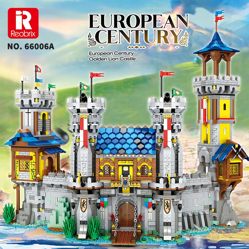 Reobrix 66006 Altın Aslan Kalesi Yaratıcı Yapı Blok Seti Building Blocks (Golden Lion Castle)-2722 Parça
