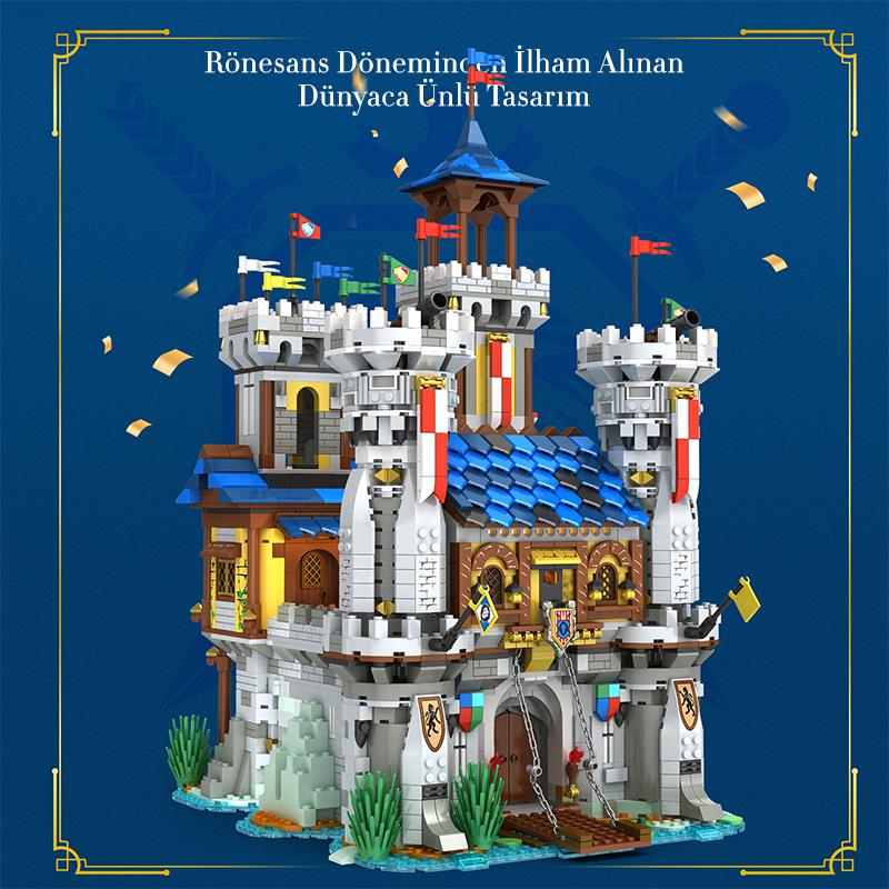 Reobrix 66006 Altın Aslan Kalesi Yaratıcı Yapı Blok Seti Building Blocks (Golden Lion Castle)-2722 Parça