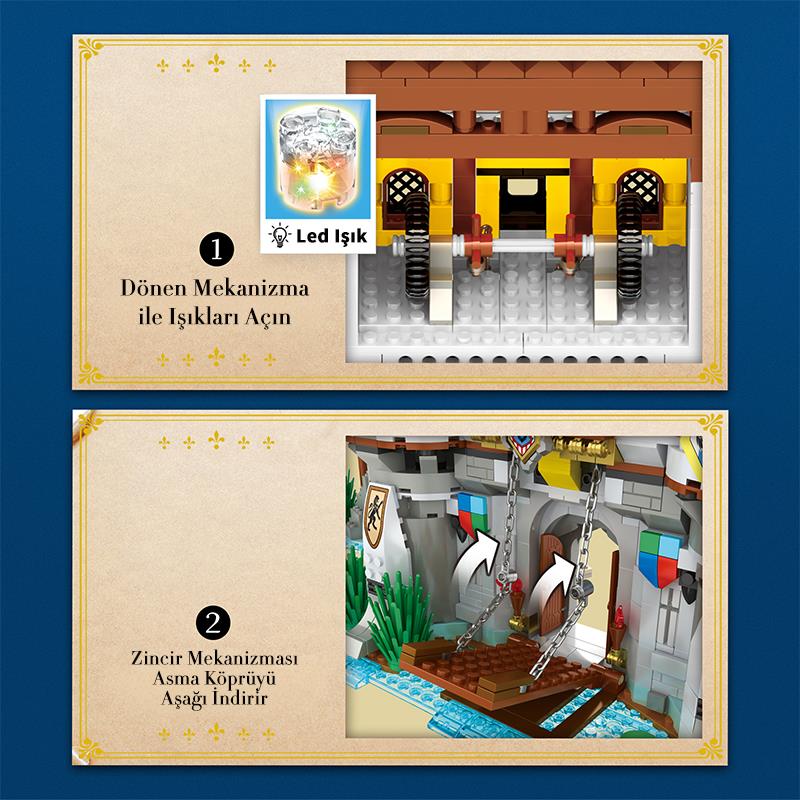 Reobrix 66006 Altın Aslan Kalesi Yaratıcı Yapı Blok Seti Building Blocks (Golden Lion Castle)-2722 Parça