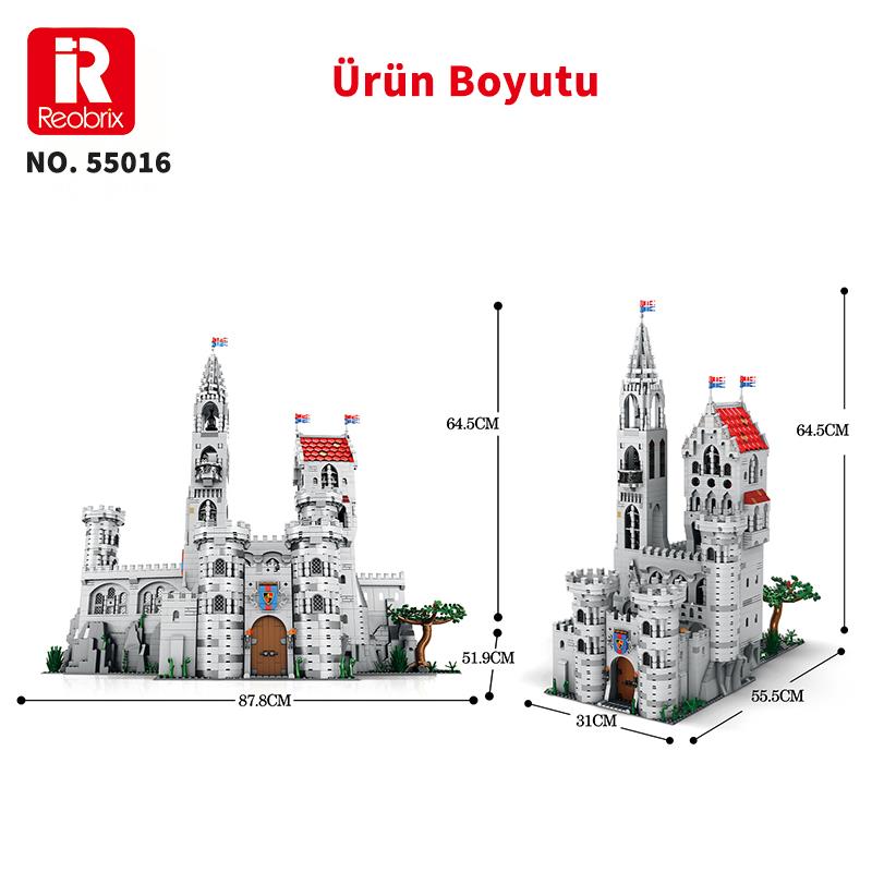 Reobrix 55016 Kral Kalesi Yaratıcı Yapı Blok Seti Building Blocks (King's Castle)- 3999 Parça