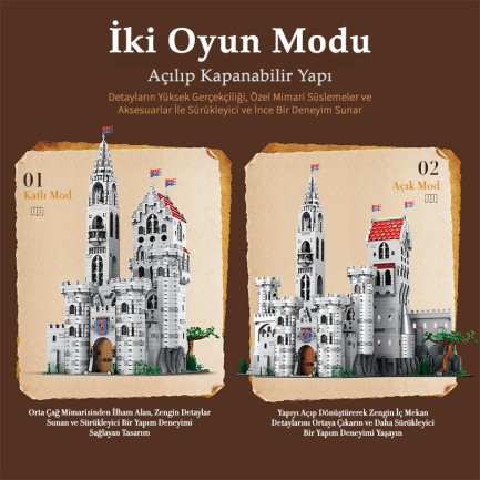 Reobrix 55016 Kral Kalesi Yaratıcı Yapı Blok Seti Building Blocks (King's Castle)- 3999 Parça - Thumbnail