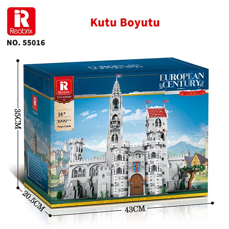 Reobrix 55016 Kral Kalesi Yaratıcı Yapı Blok Seti Building Blocks (King's Castle)- 3999 Parça