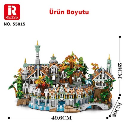 Reobrix 55015 Yüzüklerin Efendisi Ayrıkvadi (Duskvale Sanctum The Lord of the Rings) Yaratıcı Yapı Blok Seti Building Blocks - 4406 Parça - Thumbnail