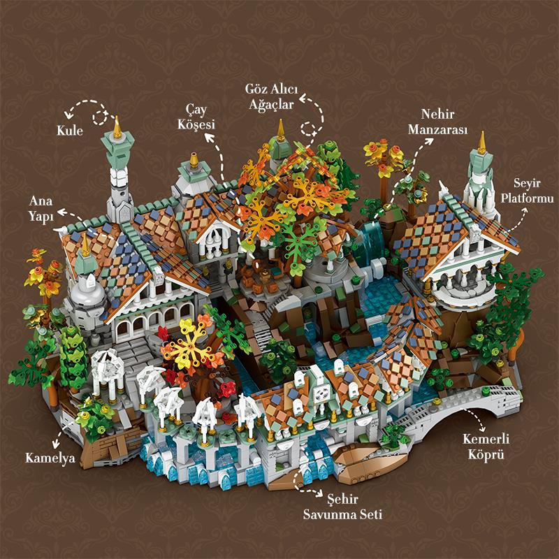 Reobrix 55015 Yüzüklerin Efendisi Ayrıkvadi (Duskvale Sanctum The Lord of the Rings) Yaratıcı Yapı Blok Seti Building Blocks - 4406 Parça