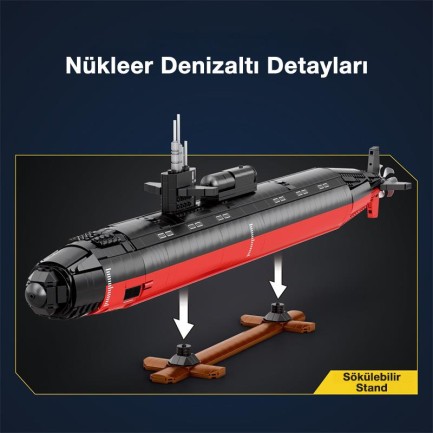 Reobrix Military Nuclear Submarine Los Angeles Class of Submarines 33049 Brick Yapım Seti - Thumbnail