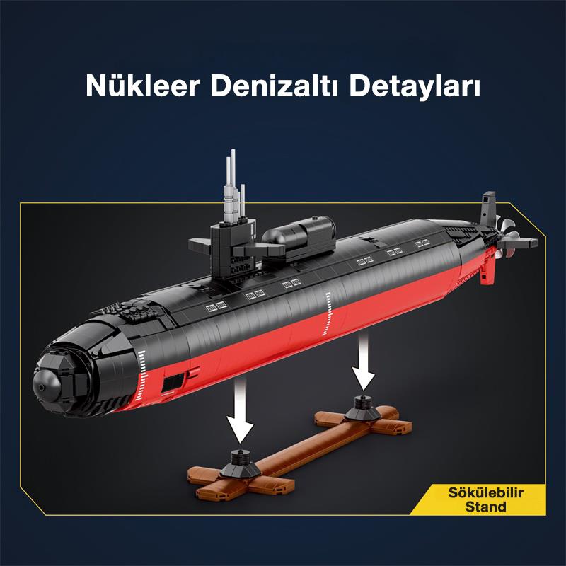 Reobrix 33049 1/125 Nükleer Denizaltı Los Angeles Class Yaratıcı Yapı Blok Seti Building Blocks - 2750 Parça