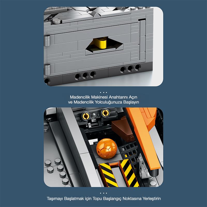 Reobrix Technic 22023 Maden Makinesi Kumanda&Motorlu Yaratıcı Yapı Blok Seti Building Blocks (Mining Machinery)-3338Parça