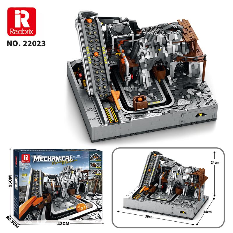 Reobrix Technic 22023 Maden Makinesi Kumanda&Motorlu Yaratıcı Yapı Blok Seti Building Blocks (Mining Machinery)-3338Parça
