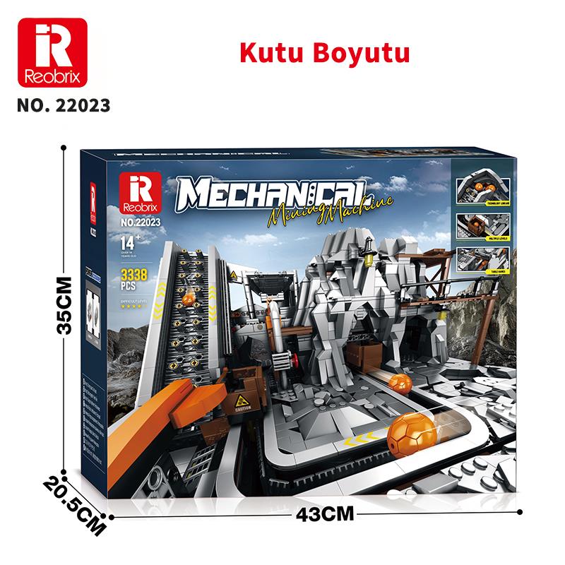 Reobrix Technic 22023 Maden Makinesi Kumanda&Motorlu Yaratıcı Yapı Blok Seti Building Blocks (Mining Machinery)-3338Parça