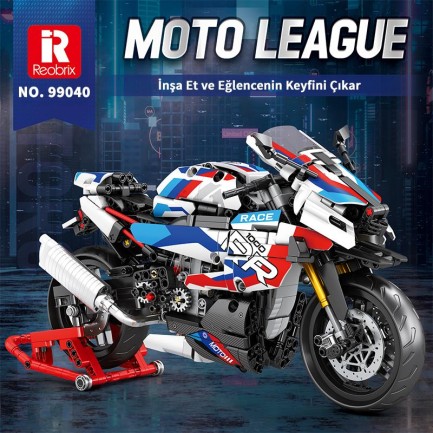Reobrix Technic 99040 Moto League BMW S1000 RR Motosiklet Yaratıcı Yapı Blok Seti Building Blocks - 949 Parça - Thumbnail