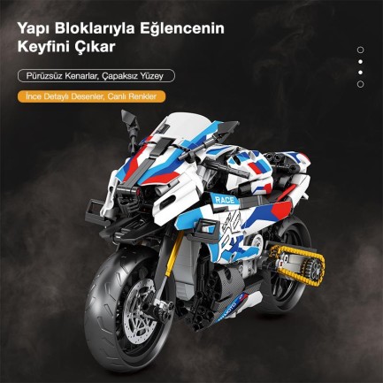 Reobrix Technic 99040 Moto League BMW S1000 RR Motosiklet Yaratıcı Yapı Blok Seti Building Blocks - 949 Parça - Thumbnail
