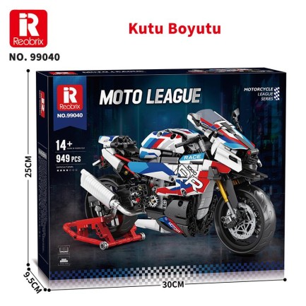 Reobrix Technic 99040 Moto League BMW S1000 RR Motosiklet Yaratıcı Yapı Blok Seti Building Blocks - 949 Parça - Thumbnail