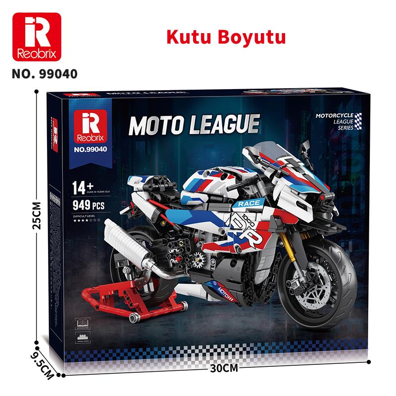 Reobrix Technic 99040 Moto League BMW S1000 RR Motosiklet Yaratıcı Yapı Blok Seti Building Blocks - 949 Parça