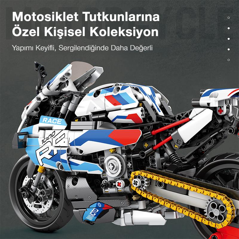 Reobrix Technic 99040 Moto League BMW S1000 RR Motosiklet Yaratıcı Yapı Blok Seti Building Blocks - 949 Parça
