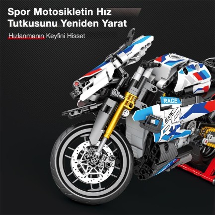 Reobrix Technic 99040 Moto League BMW S1000 RR Motosiklet Yaratıcı Yapı Blok Seti Building Blocks - 949 Parça - Thumbnail