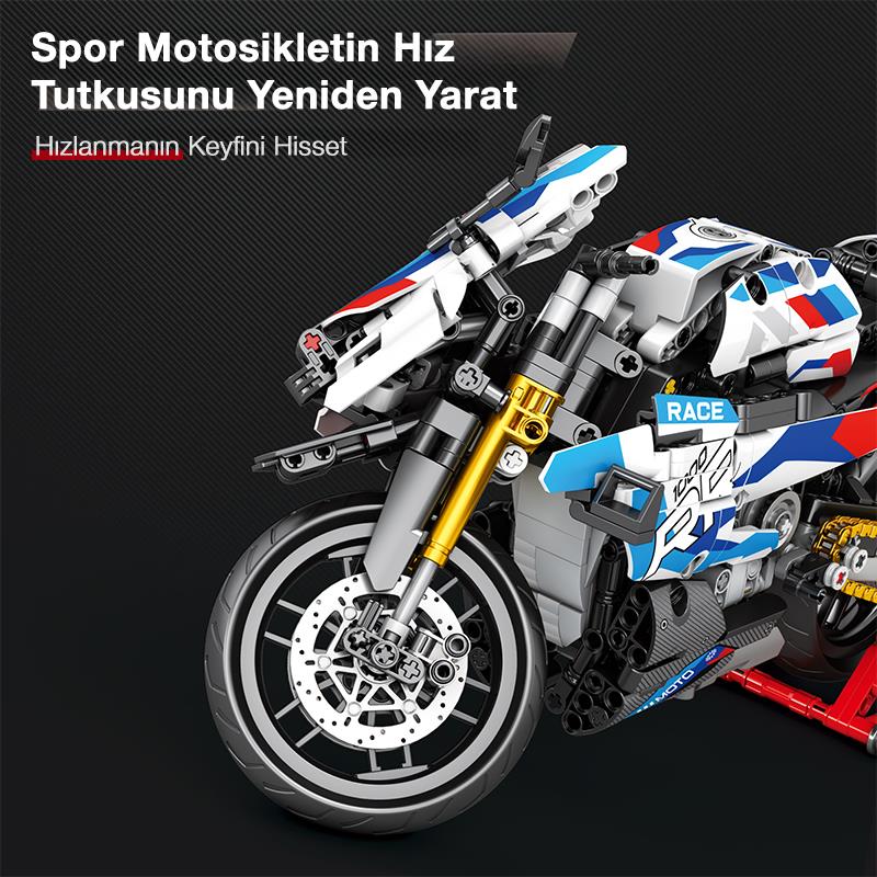 Reobrix Technic 99040 Moto League BMW S1000 RR Motosiklet Yaratıcı Yapı Blok Seti Building Blocks - 949 Parça