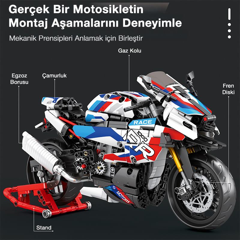 Reobrix Technic 99040 Moto League BMW S1000 RR Motosiklet Yaratıcı Yapı Blok Seti Building Blocks - 949 Parça