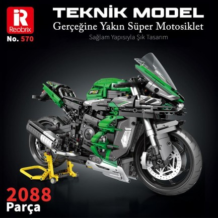 Reobrix Motorcycle Ninja H2 SX SE 570 Brick Yapım Seti - Thumbnail