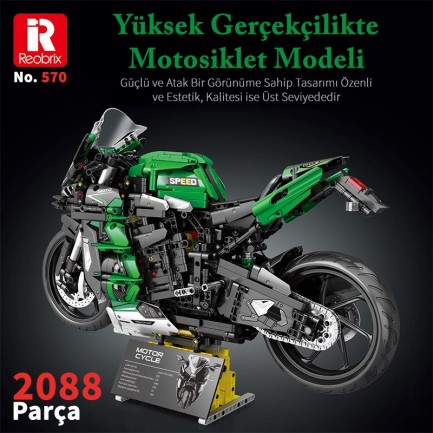 Reobrix Motorcycle Ninja H2 SX SE 570 Brick Yapım Seti - Thumbnail