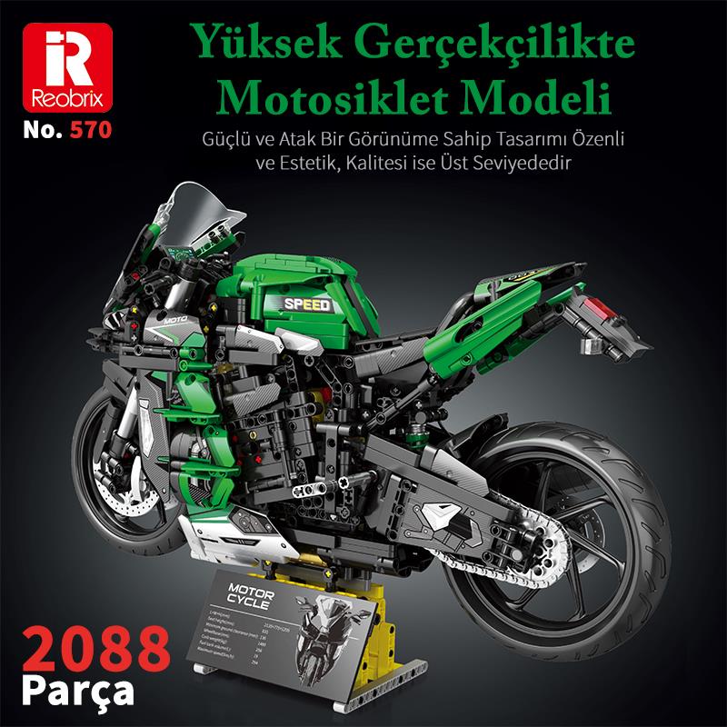 Reobrix Motorcycle Ninja H2 SX SE 570 Brick Yapım Seti