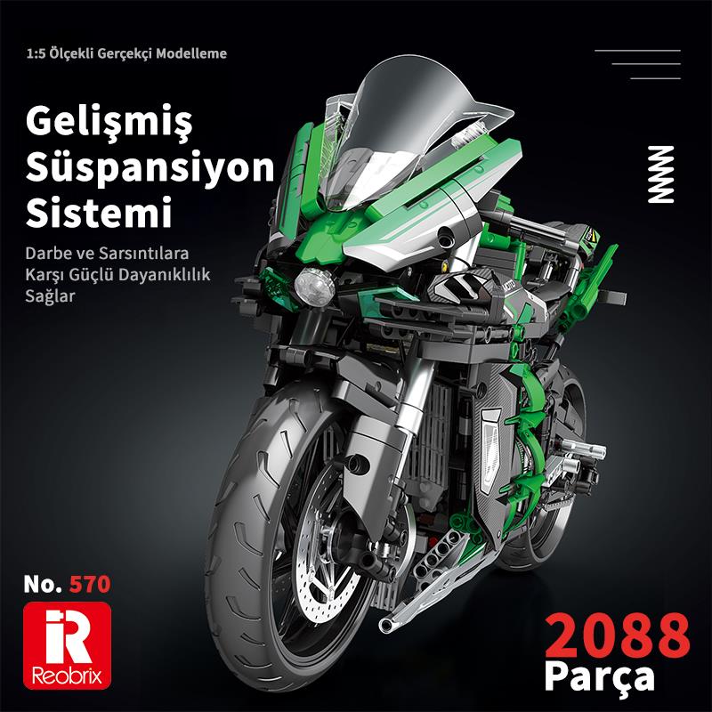 Reobrix Motorcycle Ninja H2 SX SE 570 Brick Yapım Seti