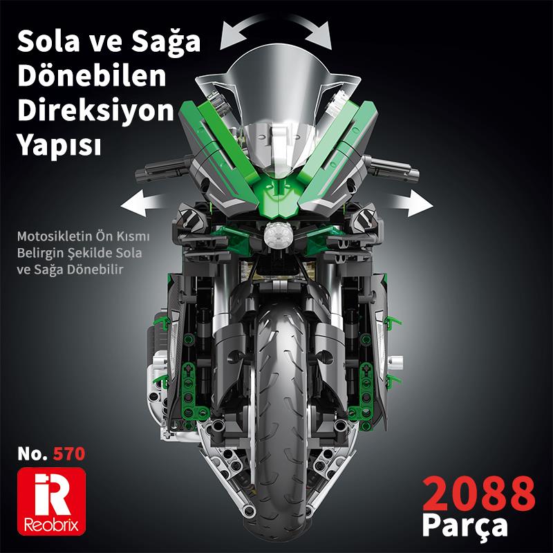 Reobrix Motorcycle Ninja H2 SX SE 570 Brick Yapım Seti