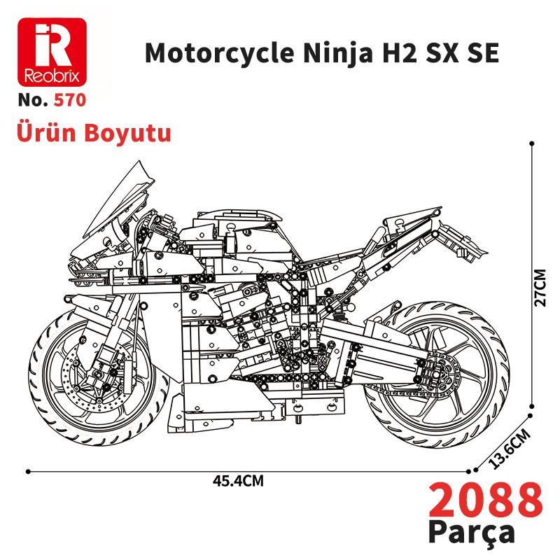 Reobrix Motorcycle Ninja H2 SX SE 570 Brick Yapım Seti