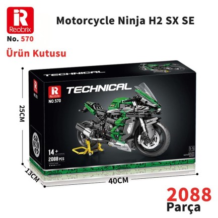 Reobrix Motorcycle Ninja H2 SX SE 570 Brick Yapım Seti - Thumbnail
