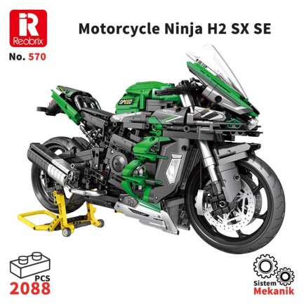 Reobrix - Reobrix Motorcycle Ninja H2 SX SE 570 Brick Yapım Seti