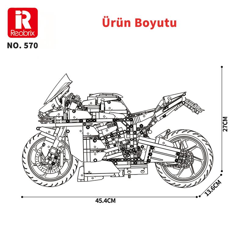 Reobrix Technic 570 Ninja H2 SX SE Motor Yaratıcı Yapı Blok Seti Building Blocks - 2088 Parça
