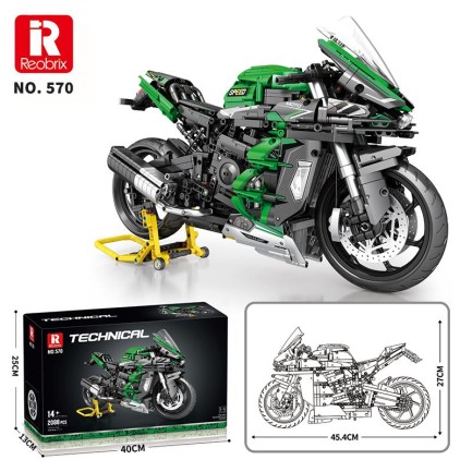 Reobrix Technic 570 Ninja H2 SX SE Motor Yaratıcı Yapı Blok Seti Building Blocks - 2088 Parça - Thumbnail