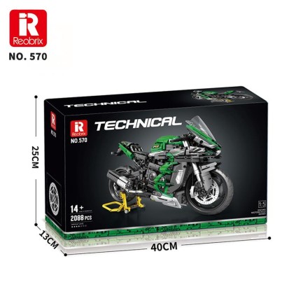 Reobrix Technic 570 Ninja H2 SX SE Motor Yaratıcı Yapı Blok Seti Building Blocks - 2088 Parça - Thumbnail