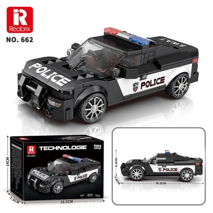 Reobrix Technic 662 Dodge Challenger Polis Arabası Yaratıcı Yapı Blok Seti Building Blocks (Ram Police Car) - 372 Parça - Thumbnail
