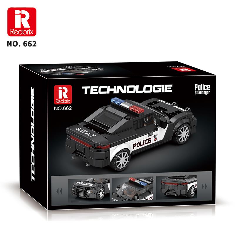 Reobrix Technic 662 Dodge Challenger Polis Arabası Yaratıcı Yapı Blok Seti Building Blocks (Ram Police Car) - 372 Parça