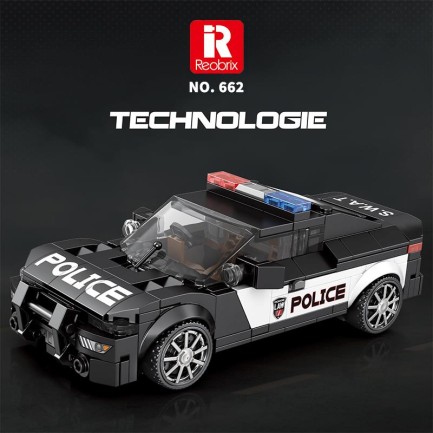 Reobrix Technic 662 Dodge Challenger Polis Arabası Yaratıcı Yapı Blok Seti Building Blocks (Ram Police Car) - 372 Parça - Thumbnail