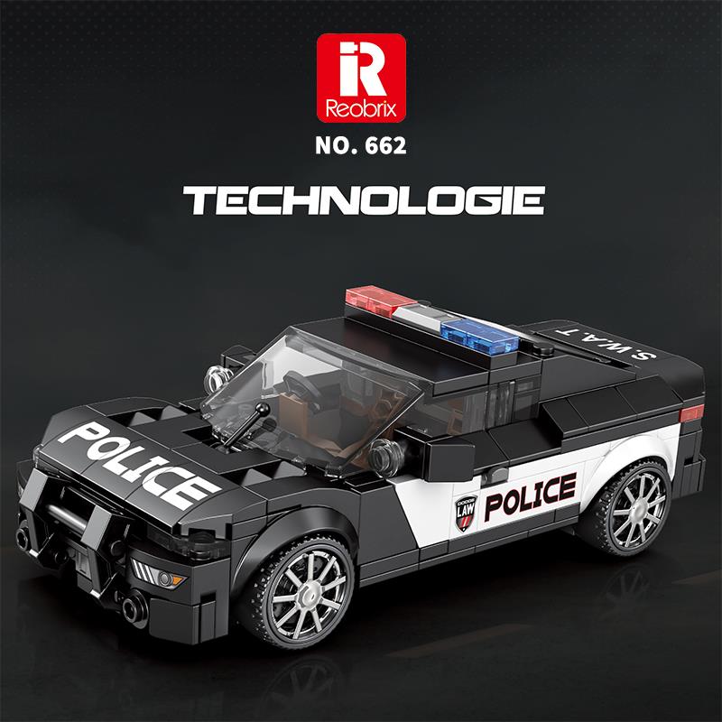 Reobrix Technic 662 Dodge Challenger Polis Arabası Yaratıcı Yapı Blok Seti Building Blocks (Ram Police Car) - 372 Parça